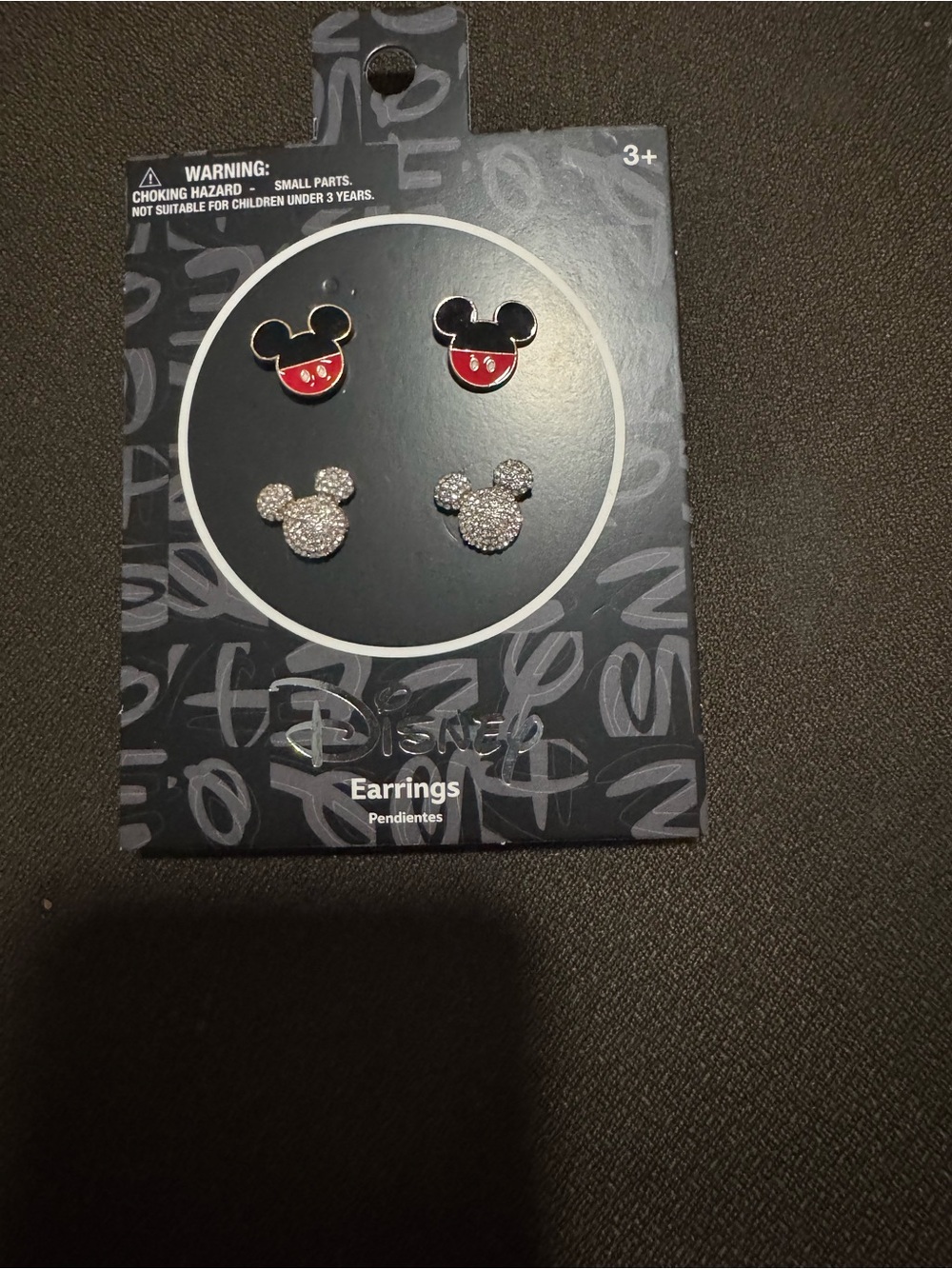 Disney Kids Mickey Mouse Red & Silver Stud Earring Set New Gift - Picture 3 of 7